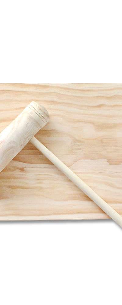 Korean Traditional Rice Cake Making Experience Set - Mallet S + Board 60 (Pestle, Hammer, Cutting Board, Bowl)