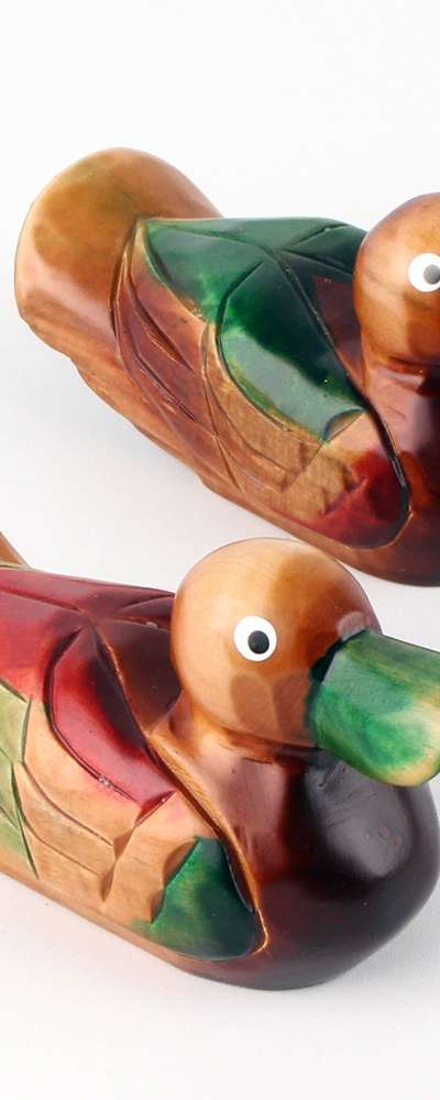 M Size Mini Mandarin Duck Pair | Traditional Wood Carving Figurine Wedding Gift Housewarming Gift Newlywed Gift Foreigner Gift