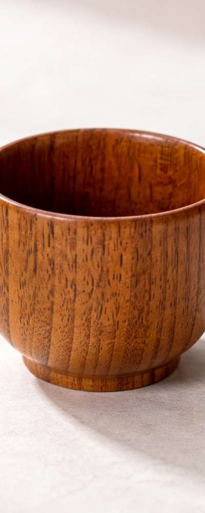 Wood Lacquered Mini Soju Cup Single (Sensibility Camping Round Drinking Glass Wooden Tea Cup Kitchen Interior Vintage Prop)