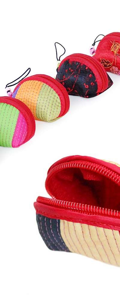 Traditional Nubi Coin Purse Keyring (Saekdong Mini Pouch Key Holder Amulet Pouch Bean Pouch Group Gift)