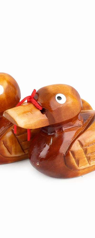 Traditional Wood-Carved Miniature Duck Pair 10.5cm (Premium Wedding Paebaek Prop Korean Wooden Ornament Foreign Souvenir)