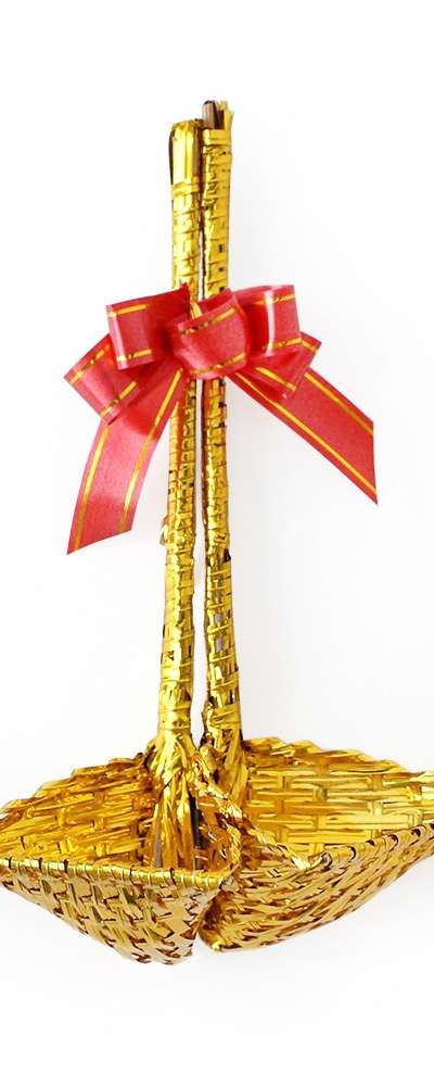 Golden Bokjori Ribbon Pair (Traditional Bokjori Decoration for New Year, Housewarming, Business Opening, Lunar New Year, Holidays, Chuseok, Group Gifts)