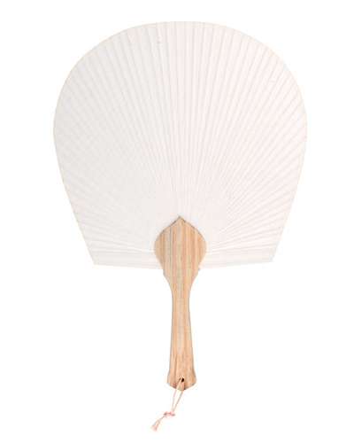 L Size Domestic Korean Hanji Fan | Blank White Calligraphy DIY