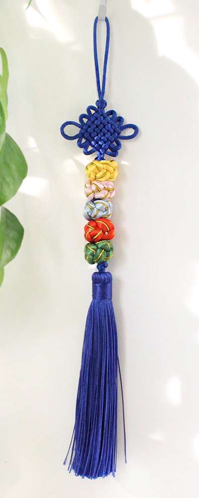 Blue Bead Knot | Traditional Chrysanthemum Accessory Holiday Gift Craft Ornament