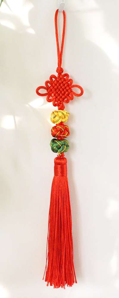 Red Bell Knot with Traditional Chrysanthemum Accessory - Foreign Gift Folk Souvenir