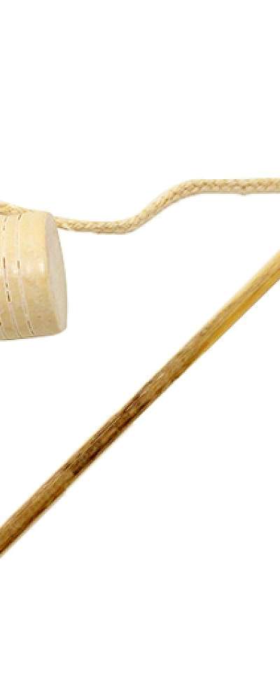 Traditional Wooden Top and Stick Small Set (Spinning Top Folk Game Experience Traditional Play Holiday DIY)