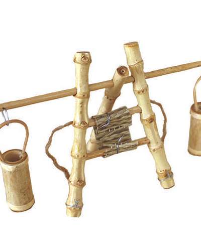 L Size Bamboo Mini Water Carrier | Traditional Folk Decorative Item