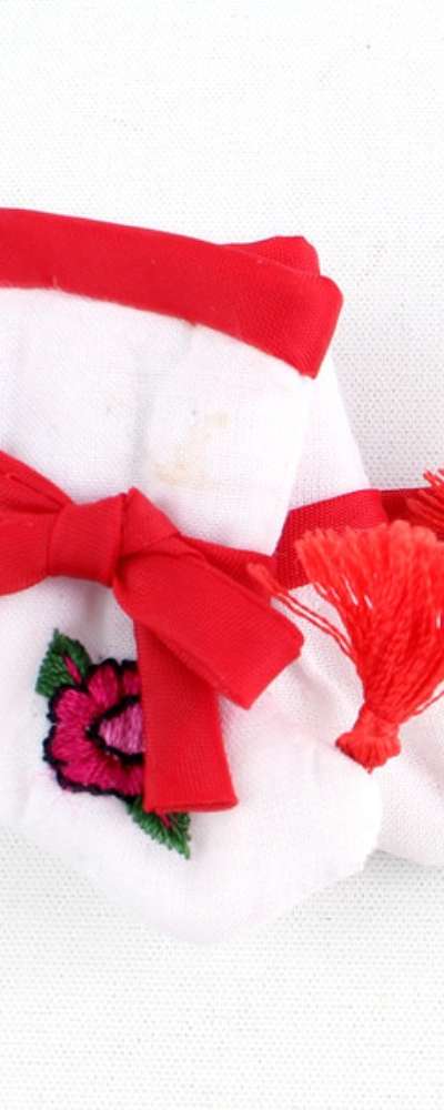 Red Embroidered Mini Socks | Traditional Korean Souvenir for Foreigners
