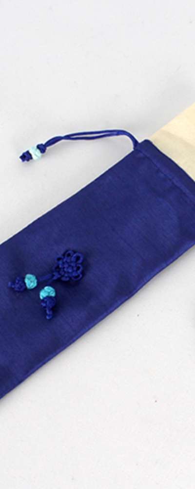 Blue Traditional Blue-Red Spoon Pouch 1P | Wedding Gift Traditional Spoon Case Utensil Pouch Housewarming Present