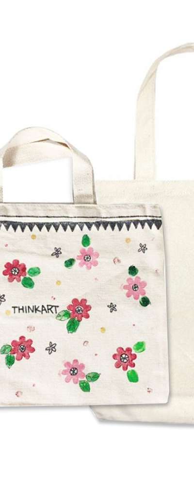Plain Eco Bag Canvas Bag DIY Kit (Durable Canvas Bag Drawing Art Play Calligraphy Decorating)