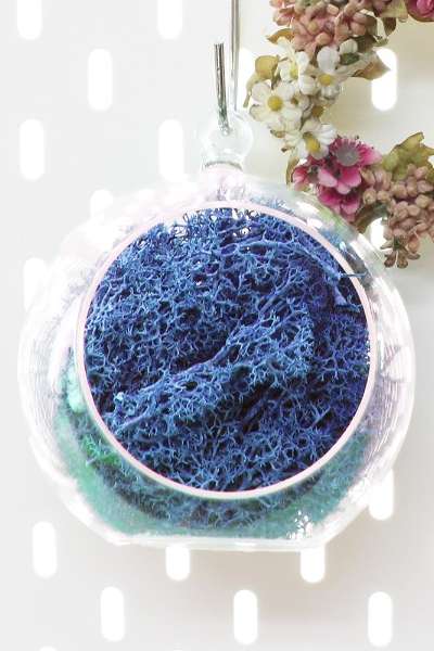 12cm Blue Moss Hanging Ball | Natural Moss Ceiling Decoration