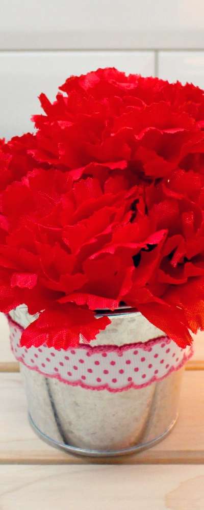 Carnation Flower Pot Making Kit | Teacher's Day Mother's Day Artificial Flower