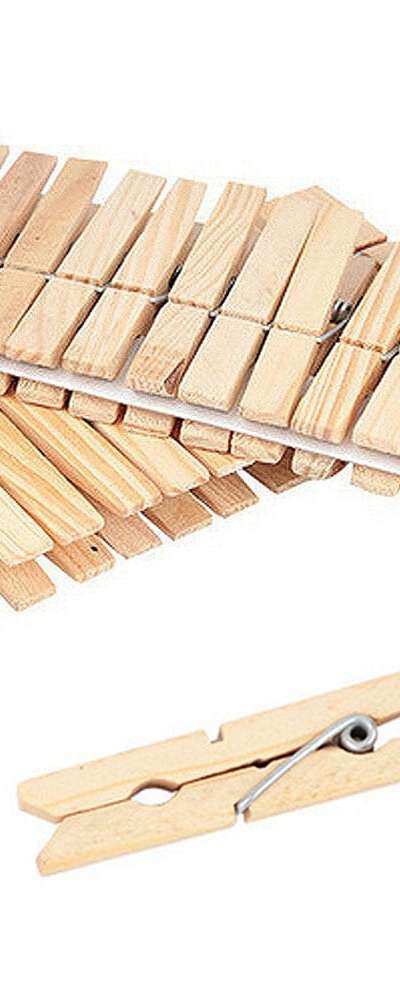 Mini Wood Photo Clips 24-Piece Set