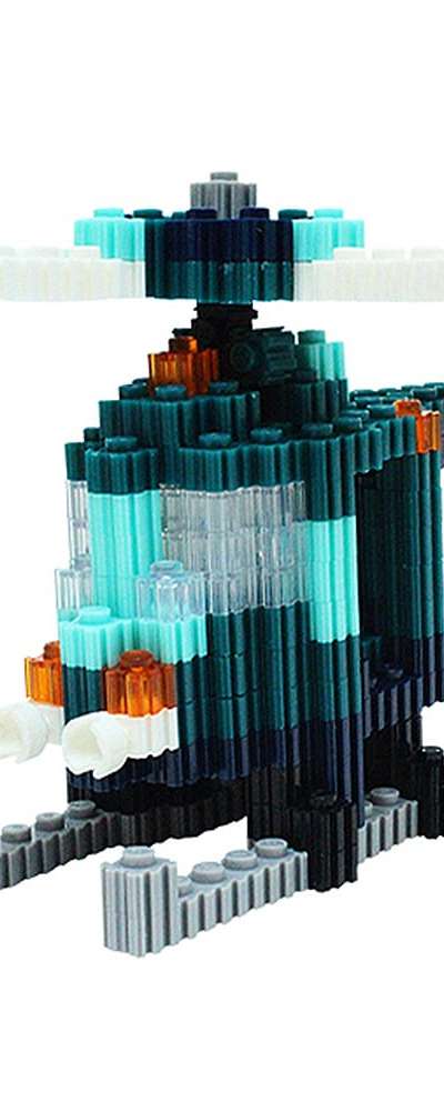 LED Helicopter Deform Block Design Set | Toy Pom Pom Color