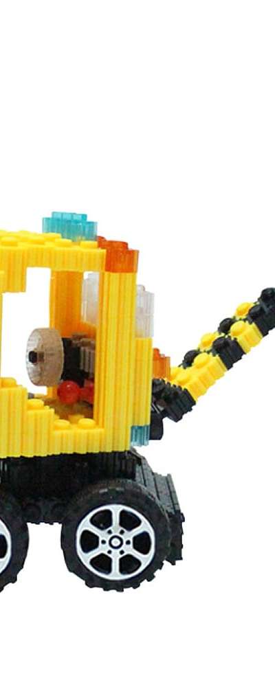 Forklift Deform Block Design Set | 3D Toy Pompom Color