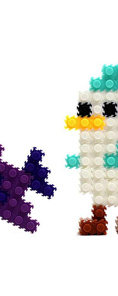 Penguin Deform Block Design Set | Mini Pom-Pom Color Animal Block