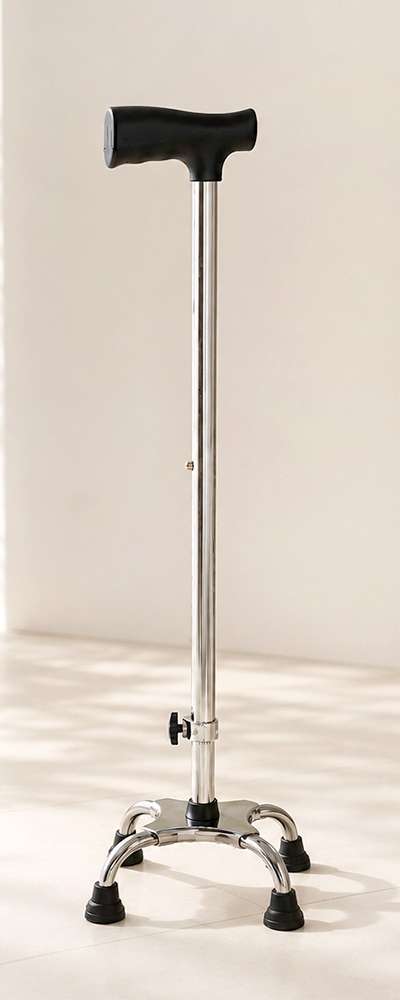 Adjustable Four-Leg Walking Cane (Lightweight Walking Stick for Elderly Grandfather Grandmother Filial Duty Cane 4-Leg Mobility Aid Stick)