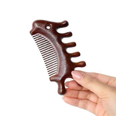 Wood Seahorse Comb Gua Sha 1P (Wooden Hand Acupressure Tool Scalp Foot Massage Stick Portable Meridian Gua Sha Comb Health Gift)