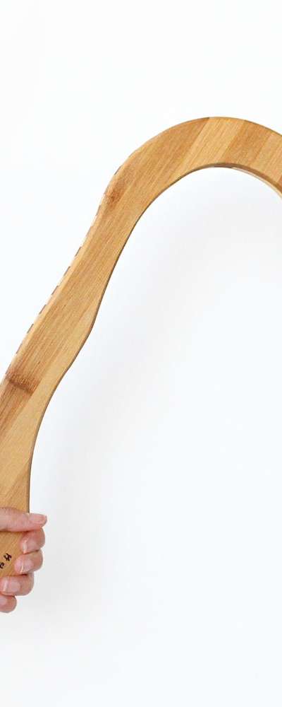Damyang Bamboo Hook-Shaped Massage Tool Small | Question Mark Back Neck Massage Natural Wood Root Frozen Shoulder Muscle Relief