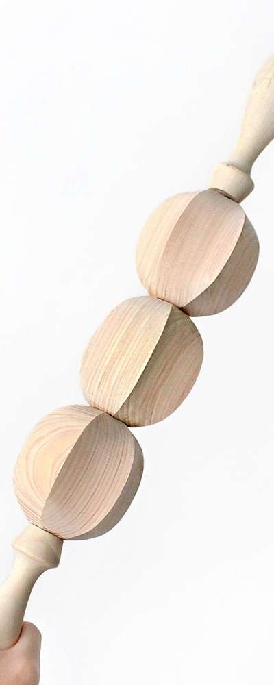 Cypress Wood Walnut Massager 42 | Belly Fat Thigh Roller Massage Tool