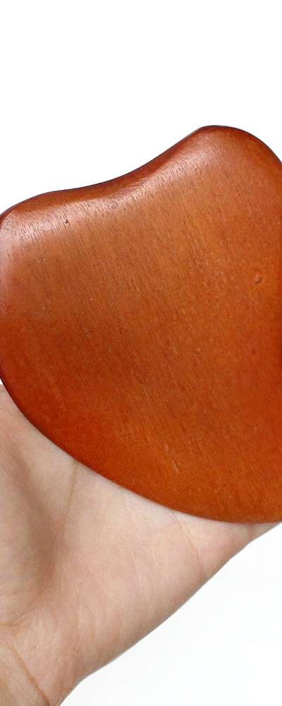 Rosewood Gua Sha Acupressure Tool Aluminum Wood Full Body Face Meridian Massage