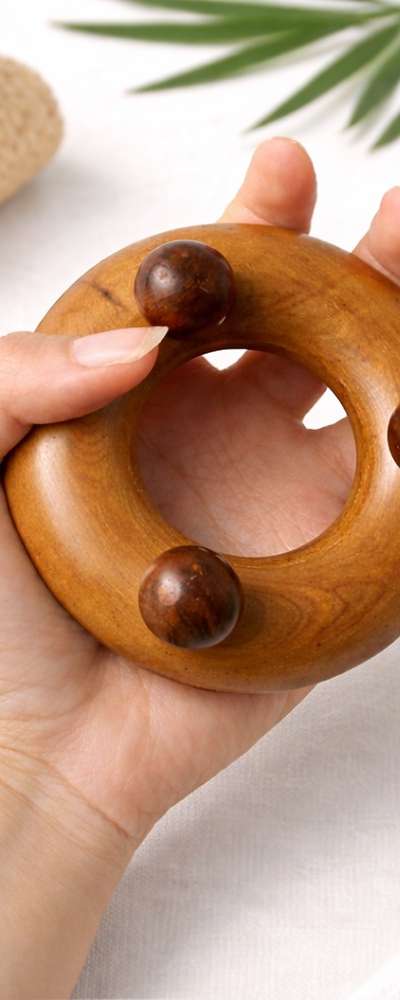 Wood Donut Gua Sha - Wooden Ring Scalp Massage Acupressure Tool Foot Massage Stick Portable Meridian Massage Rod Health Gift