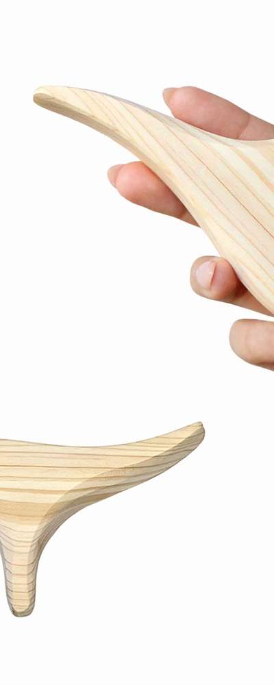 Hinoki Wood Triangular Massage Tool (Natural Wood Gua Sha Full Body Face Massage Stick Self Acupressure Foot Massage)