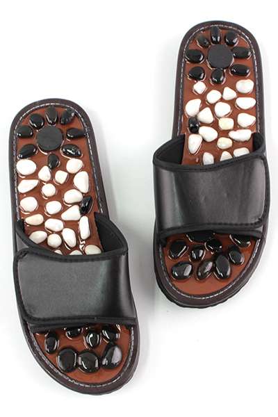 Stone Foot Reflexology Slipper | Office Indoor Shoe Pebble Foot Massage