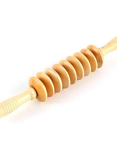 Natural Wood Abacus Bead Belly Roller Massager | Calf Shaping