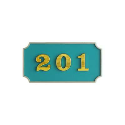 Art Sign Mailbox Room Number Plate Square Green Adhesive