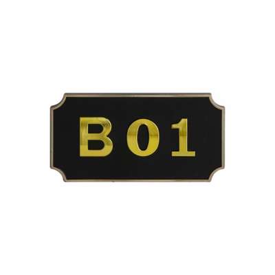 Art Sign Square Mailbox Room Number Plate Black Adhesive