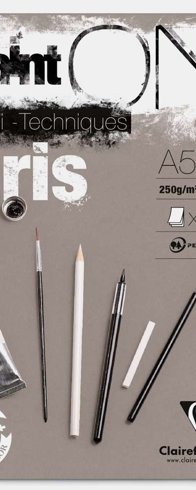 クレールフォンテーヌ ペイントオン Gris マルチパッド_グレー A5 250g