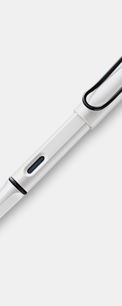 Lamy Safari Fountain Pen White Black Clip EF