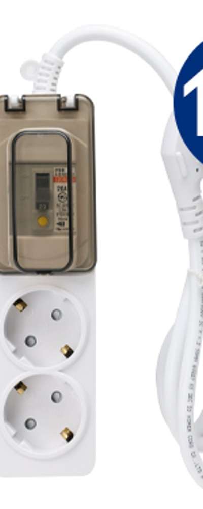平和 大容量漏電遮断2口1.5M/3Mプレミアムマルチタップ