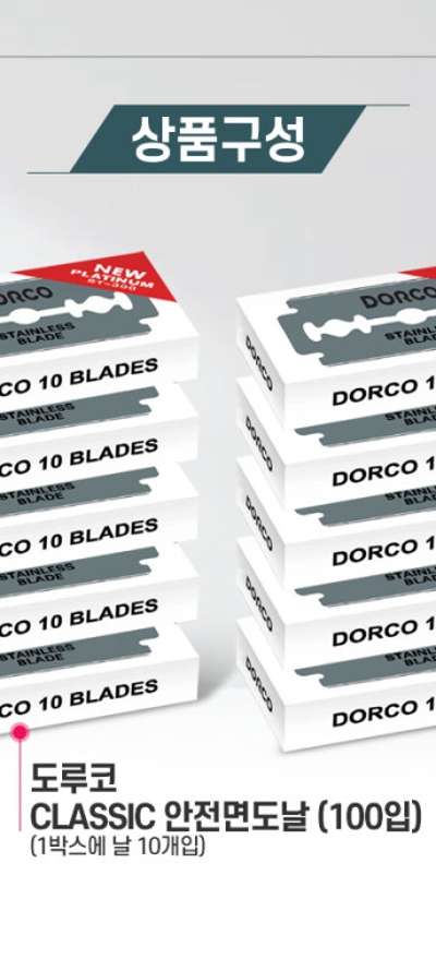 Dorco Classic Safety Razor Blades Double-Sided 100 Pack