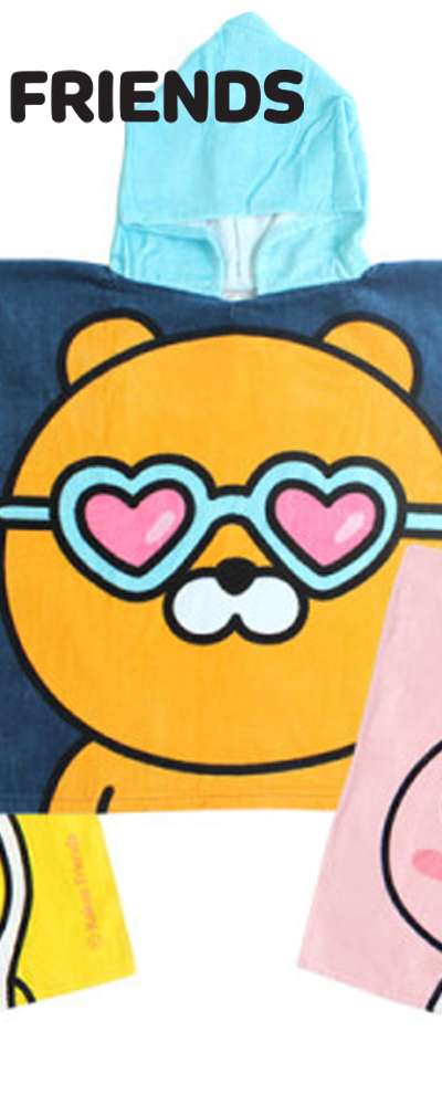 Kakao Friends Large Beach Hooded Towel 60x110 cm 3 Types
