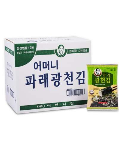 Gwangcheon Eomma Green Laver Full Sheet Seaweed Bundle 20g x 3 x 12 (Total 36 pieces)