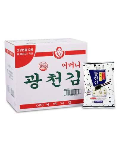 Gwangcheon Eomma Full Seasoned Seaweed Bundle 20g x 3 Pieces x 12 Packs (Total 36 Pieces)