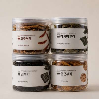 【부각마을】海苔のせんべい 昆布のせんべい レンコンのせんべい トウガラシのせんべい セット