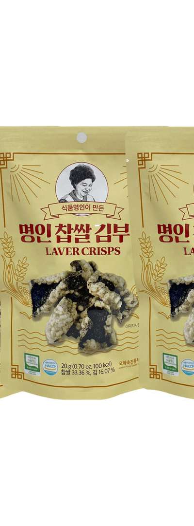 Oh Hee-sook Traditional Bugak Glutinous Rice Seaweed Bugak 20g x 3 Pouches