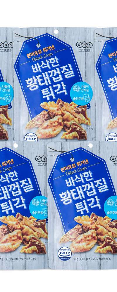 Oh Hee-sook Traditional Bueo - Crispy Dried Pollock Skin Chips 35g x 5 Packs