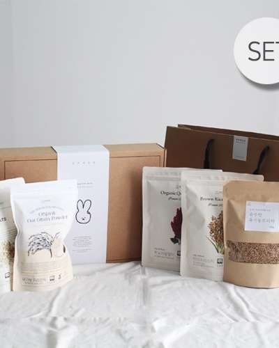 Organic 5-Piece Gift Set <br> (Oatmeal, Barley Tea, Rice Cake)