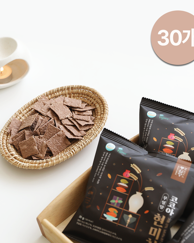 Poongssimdang Rice Cake Sugar-Free Cocoa Brown Rice Chips (30g x 30 pieces)