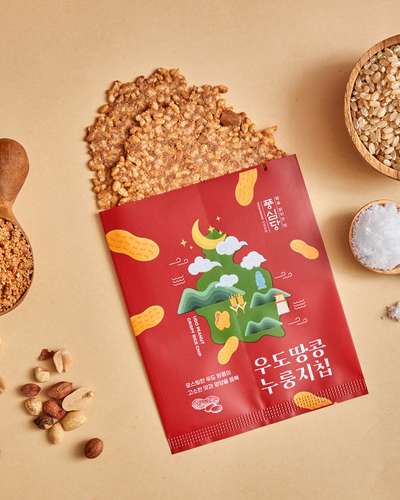Poongsim-dang Horongchip Udo Peanut Nurungji Chip (10 pieces)