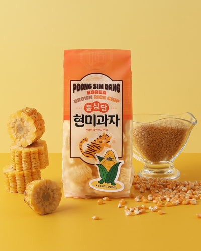 Pungssimdang Forsythia Corn Brown Rice Cracker (35g x 3) – No Artificial Colors, No Sugar, Gluten-Free