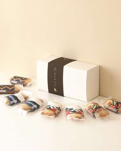 Poong Sim Dang Sugar-Free Shell Bread Gift Set (2 pieces x 8 bags) Gluten-Free Low-Sugar Snack