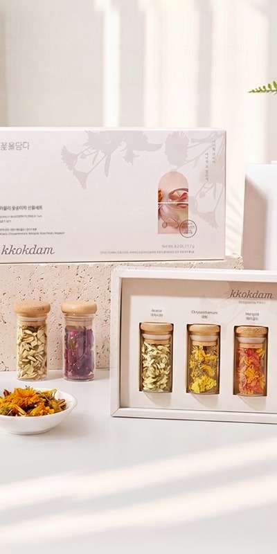 Best Lovely Flower Bloom Tea 5-Type Flower Tea Gift Set + Shopping Bag