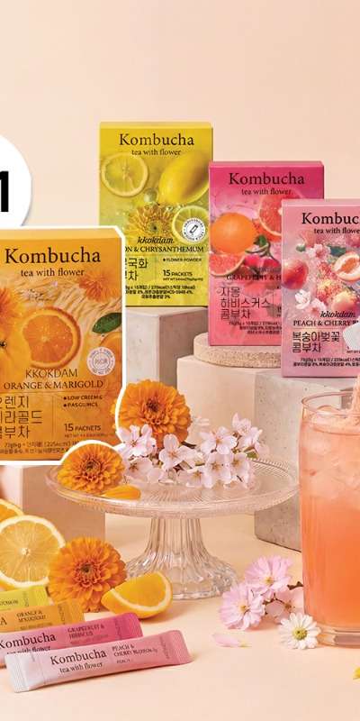 [3+1] Flower Kombucha 4 Flavors Choose Your Mix (60 Sticks)