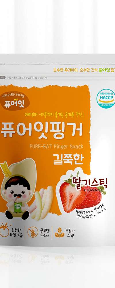 Pure Eat Finger Elongated Strawberry Stick Kids Snack
