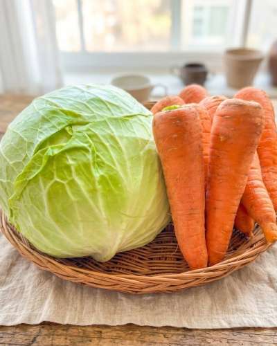 産地直送 オーガニック シャキシャキ野菜セット 3.5kg（人参・キャベツ）全南ムアン